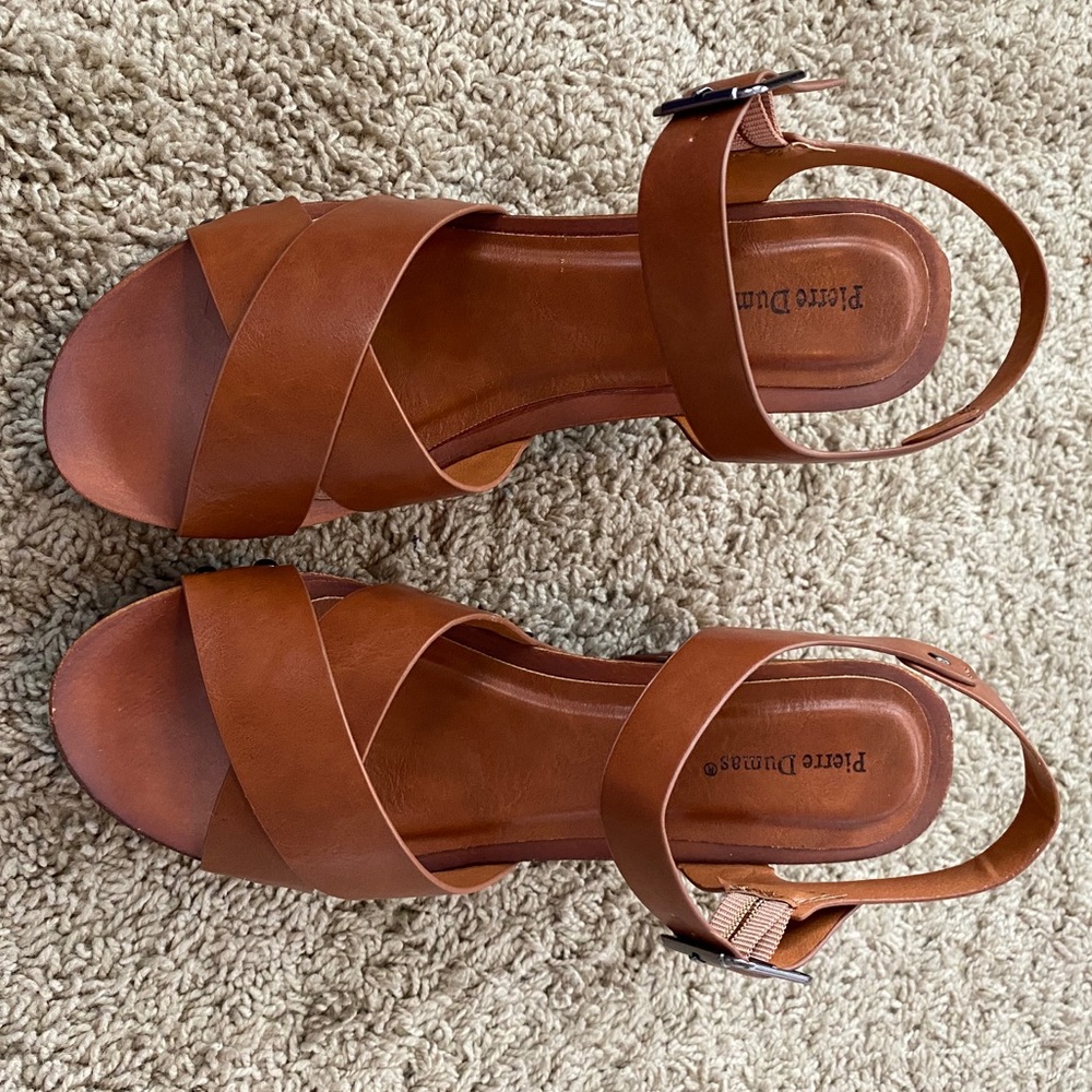 PIERRE DUMAS Vanya Chunky Heel Cognac - Picture 6 of 7